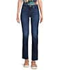 NYDJ Petite Size Sheri Slim Tonal Stitch High Rise Jeans, Color:Jordan - Image 1