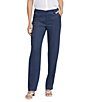 NYDJ Petite Size Solid Marilyn Stretch Linen Blend Straight Leg Pants - Image 5