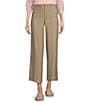 NYDJ Petite Size Stretch Linen Blend High Rise Wide Leg Cargo Capri Pants, Color:Saddlewood - Image 1