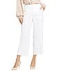 NYDJ Petite Size Stretch Linen Blend High Rise Wide Leg Cargo Crop Pants - Image 1