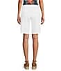 NYDJ Petite Size Stretch Twill Flat Front High Rise Shorts, Color:Optic White - Image 2