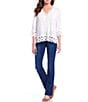 Color:Cooper - Image 3 - Petite Size Marilyn Straight Leg Tonal Stitch Jeans