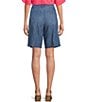 Color:Corfu - Image 2 - Pleated High Rise Wide Leg Relaxed Fit Bermuda Shorts