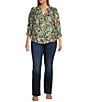 NYDJ Plus Size Barbara Bootcut High Rise Stretch Denim Jeans, Color:Jordan - Image 3