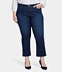 Color:Northbridge - Image 1 - Plus Size Barbara Frayed Hem Cropped Flare Jeans