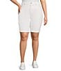 Color:Optic White - Image 1 - Plus Size Briella Rolled Cuff Denim Shorts