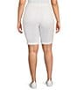 Color:Optic White - Image 2 - Plus Size Briella Rolled Cuff Denim Shorts