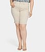 Color:Feather - Image 1 - Plus Size Briella Rolled Cuff Denim Shorts