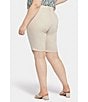 Color:Feather - Image 2 - Plus Size Briella Rolled Cuff Denim Shorts