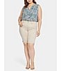 Color:Feather - Image 3 - Plus Size Briella Rolled Cuff Denim Shorts