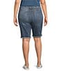 NYDJ Plus Size Briella Stretch Denim Lift Tuck® Mid Rise Roll Cuff Shorts, Color:Barcelona - Image 2