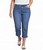NYDJ Plus Size Chloe Capri Side Slit Jeans - Image 1