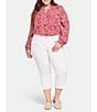 NYDJ Plus Size Chloe Side Slit Hem Capri Denim Jeans, Color:Optic White - Image 3