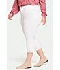 NYDJ Plus Size Chloe Side Slit Hem Capri Denim Jeans, Color:Optic White - Image 4