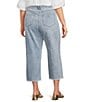 NYDJ Plus Size Coco Stretch Denim Wide Leg Frayed Hem Cropped Jeans, Color:Santiago Sea - Image 4