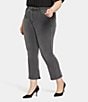Color:Destiny - Image 3 - Plus Size High Rise Cropped Flared Jeans