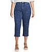 NYDJ Plus Size Joni Relaxed High Rise Crop Jeans, Color:Indigo Bella Fontaine - Image 1