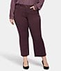 Color:Eggplant - Image 1 - Plus Size Julia Stretch Satin Relaxed Flare Leg Jeans