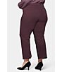 Color:Eggplant - Image 2 - Plus Size Julia Stretch Satin Relaxed Flare Leg Jeans
