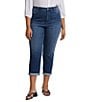 NYDJ Plus Size Margot Roll Up Hem Stretch Denim Girlfriend Jeans, Color:Olympus - Image 1