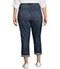 Color:Caliente - Image 2 - Plus Size Margot Roll Up Hem Stretch Denim Girlfriend Jeans