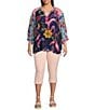 NYDJ Plus Size Marilyn Cool Embrace® Denim Straight Leg Cuffed Cropped Jeans, Color:Crystal Pink - Image 3