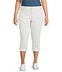 NYDJ Plus Size Marilyn Lift Tuck® Technology Straight Leg Cropped Jeans, Color:Palencia Stripe - Image 1