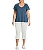 NYDJ Plus Size Marilyn Lift Tuck® Technology Straight Leg Cropped Jeans, Color:Palencia Stripe - Image 3
