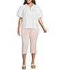 NYDJ Plus Size Marilyn Pink Dust Cuffed Capri Pants - Image 3