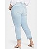 Color:Brightside - Image 2 - Plus Size Marilyn Straight Leg Released Fringe Hem Ankle Jeans