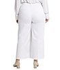 NYDJ Plus Size Mona Solid High Rise Hook-And-Eye Waist Wide Leg Ankle Trouser Jeans, Color:Optic White - Image 2