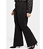 NYDJ Plus Size Pull-On Flared Leg Trousers, Color:Black - Image 3