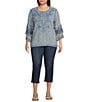 NYDJ Plus Size Relaxed Piper Crop Jeans, Color:Rio Rapids - Image 3