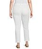 Color:Optic White - Image 2 - Plus Size Sheri Slim Fit Mid Rise Ankle Stretch Denim Jeans