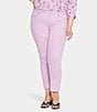 Color:Mauve Mist - Image 1 - Plus Size Sheri Slim Fit Mid Rise Ankle Stretch Denim Jeans