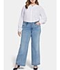 Color:Lakefront - Image 1 - Plus Size Teresa Stretch Wide Leg Slight Knicking Jeans