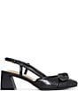 Color:Black - Image 2 - Sallie Croco Embossed Leather Bow Sling Pumps