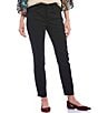 Color:Black - Image 1 - Sheri Slim Double Button Fly Ankle Jeans