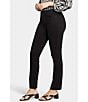 NYDJ Sheri Slim Mid Rise Stretch Denim Jeans, Color:Black - Image 3