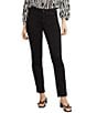 NYDJ Sheri Slim Mid Rise Stretch Denim Jeans, Color:Black - Image 1