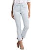NYDJ Sheri Lift Tuck® Stretch Denim Slim Leg Rolled Cuff Cropped Denim Jeans, Color:Glacier Frost - Image 1