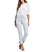 NYDJ Sheri Lift Tuck® Stretch Denim Slim Leg Rolled Cuff Cropped Denim Jeans, Color:Glacier Frost - Image 4