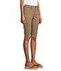 NYDJ Side Slit Hem Rivet Bike Stretch Denim Bermuda Shorts, Color:Saddlewood - Image 3
