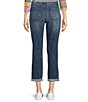 Color:Caliente - Image 2 - Slim Five Pocket Mid Rise Rolled Hem Girlfriend Jeans