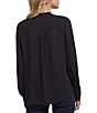 NYDJ Solid Tie-Neck Long Blouson Sleeve Blouse - Image 2