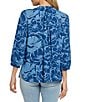 NYDJ Split Round Neck 3/4 Sleeves Pintuck Blouse - Image 2