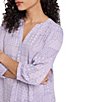 NYDJ Split Round Neck 3/4 Sleeves Pintuck Blouse - Image 3
