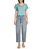 NYDJ Stretch Denim High Rise Wide Leg Ankle Jeans, Color:Santiago Sea - Image 3