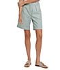 NYDJ Stretch Linen Blend High Rise Relaxed Fit Shorts, Color:Tomatillo - Image 1