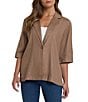 NYDJ Stretch Linen Blend Notch Collar Elbow Sleeve Single Button Blazer - Image 1